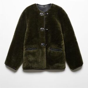 MANGO MNG Viral Faux Fur Toggle Jacket